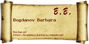 Bogdanov Barbara névjegykártya